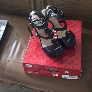 Black Guess Platform Heels